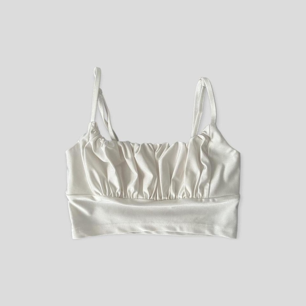 WHITE SHEIN CROPPED CAMI TANK TOP SZ XS
